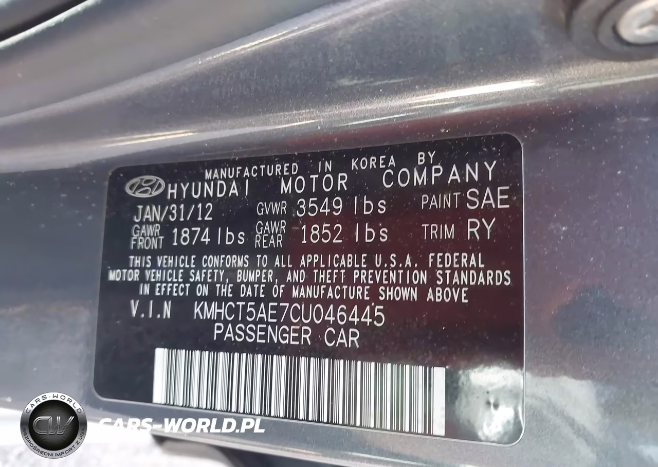 2012 Hyundai Accent Gs VIN:KMHCT5AE7CU046445 - 9
