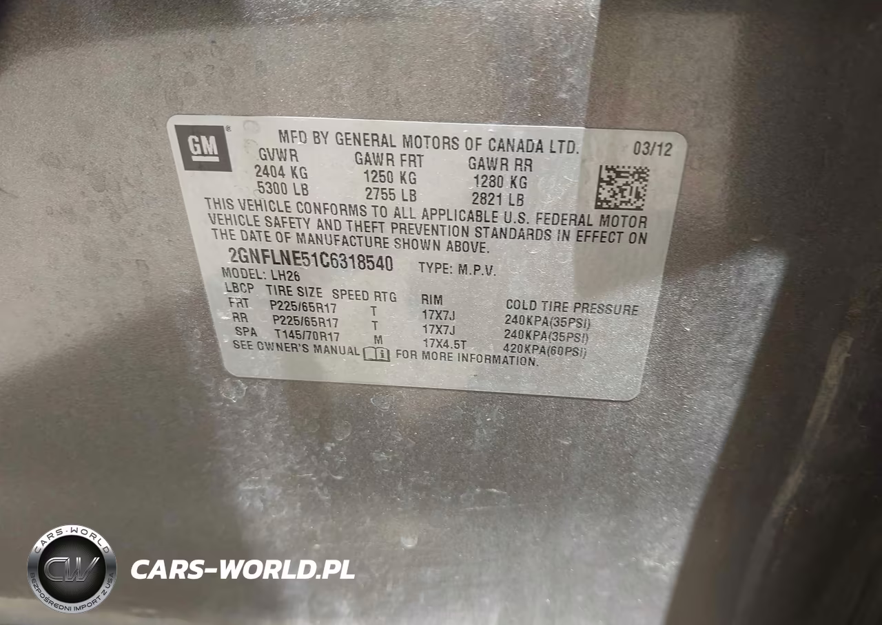 2012 Chevrolet Equinox 2Lt VIN:2GNFLNE51C6318540 - 9