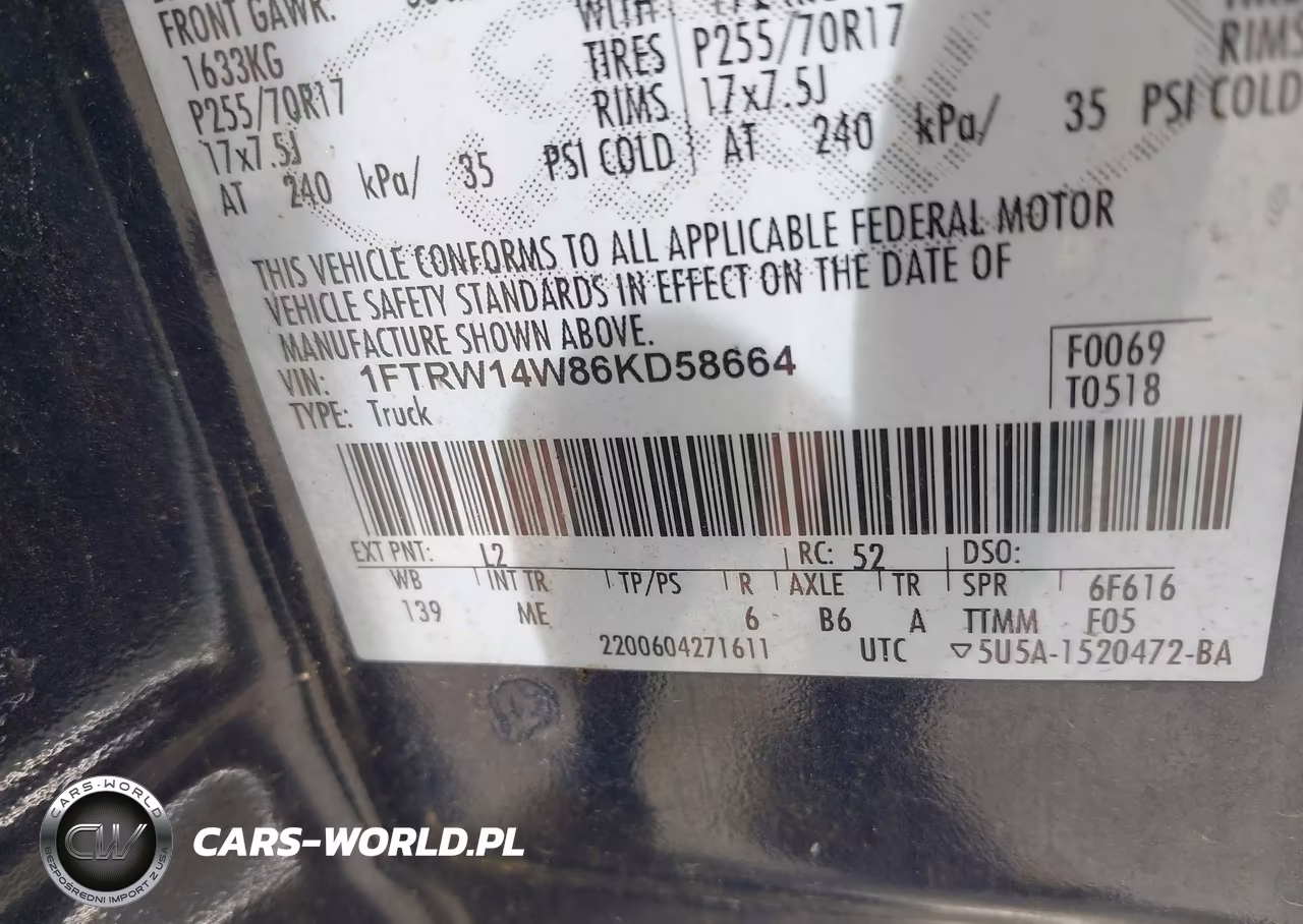 2006 Ford F-150 Xlt VIN:1FTRW14W86KD58664 - 9