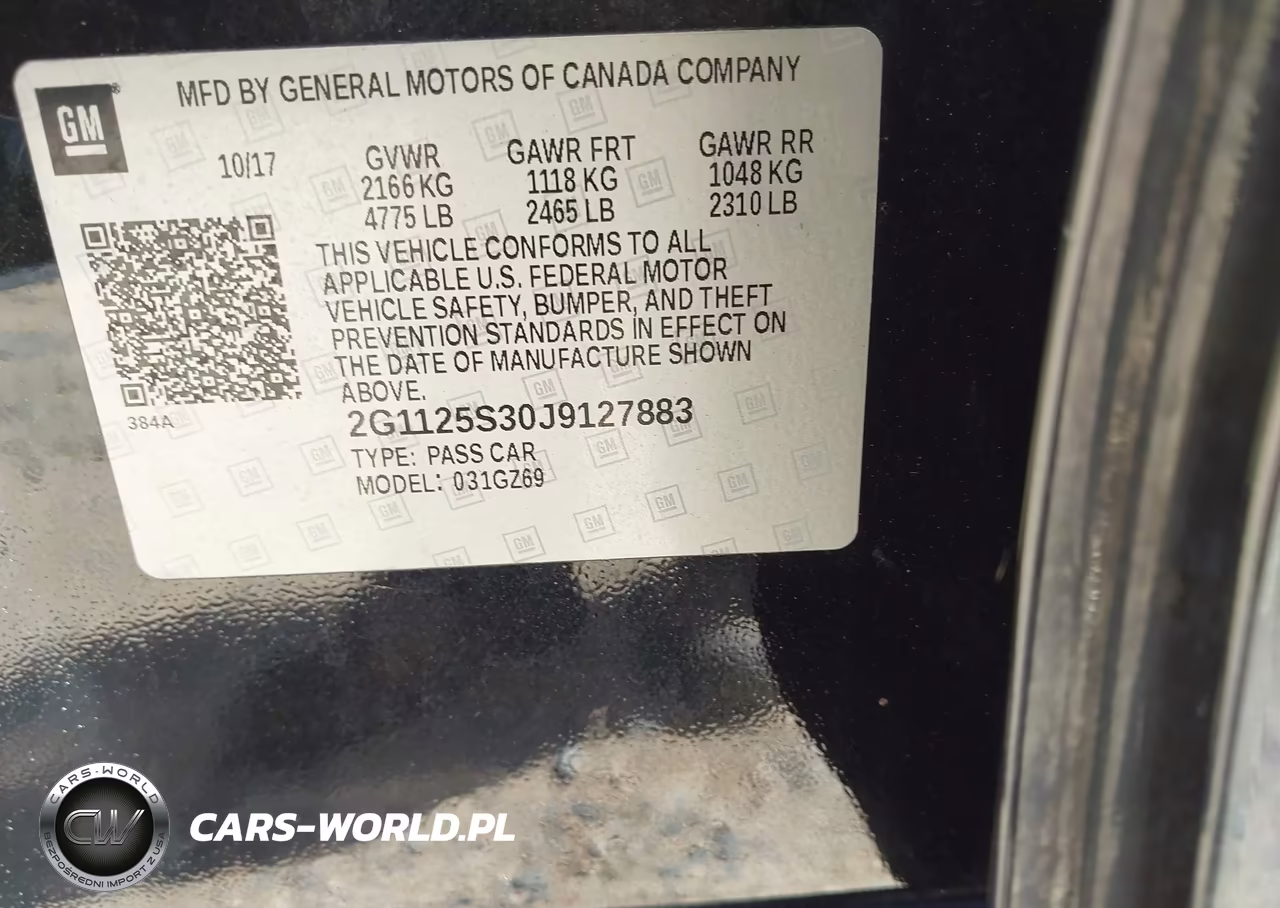 2018 Chevrolet Impala 2Lz VIN:2G1125S30J9127883 - 9