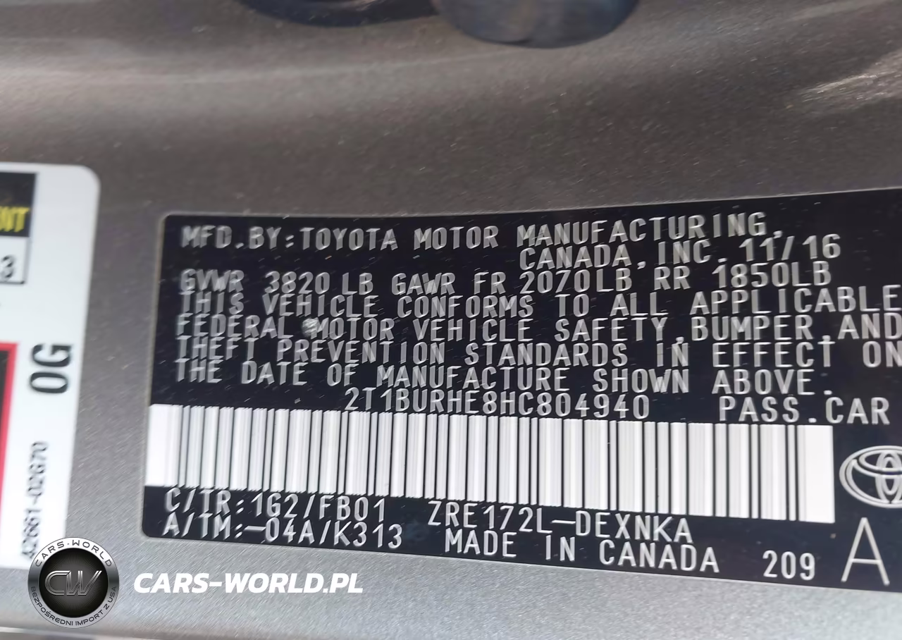 2017 Toyota Corolla Le VIN:2T1BURHE8HC804940 - 9