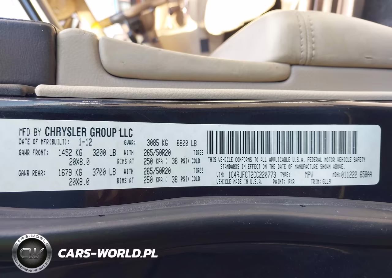 2012 Jeep Grand Cherokee Overland VIN:1C4RJFCT2CC220773 - 9