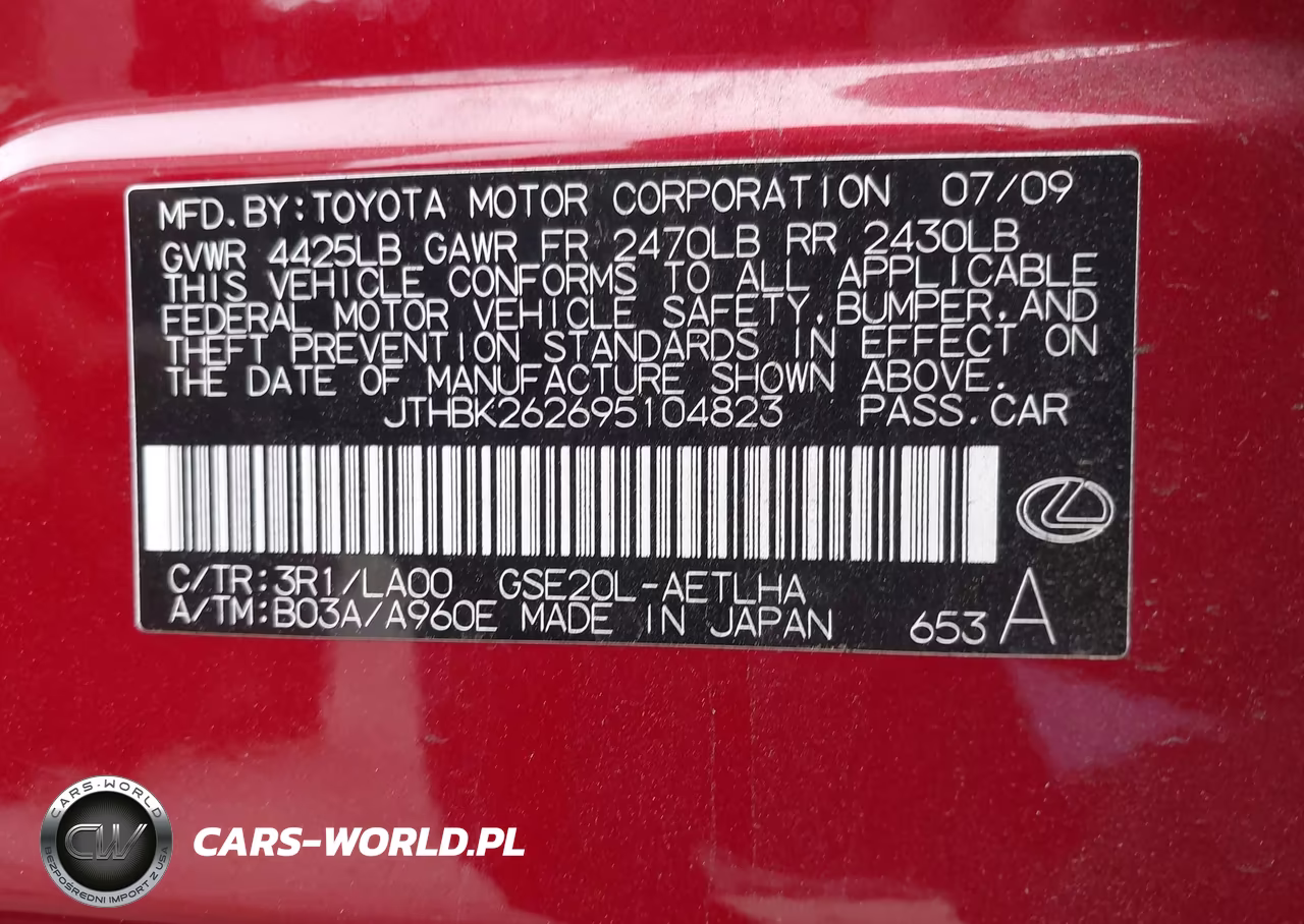 2009 Lexus Is 250 VIN:JTHBK262695104823 - 9