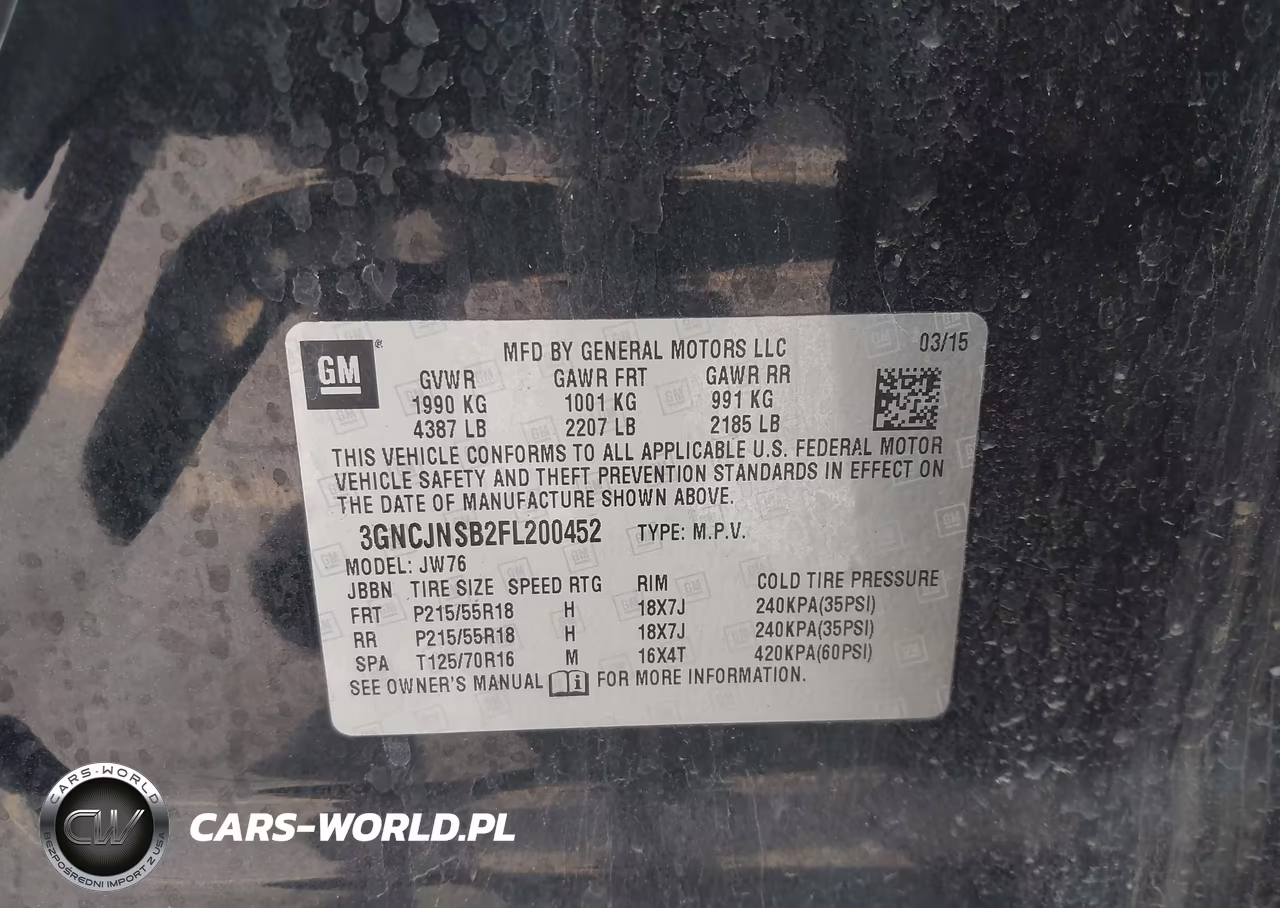 2015 Chevrolet Trax Ltz VIN:3GNCJNSB2FL200452 - 9