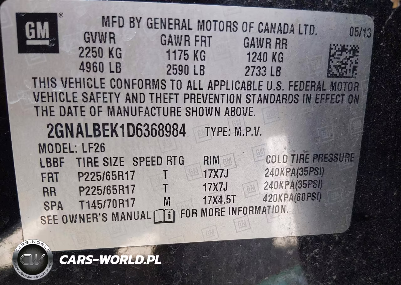 2013 Chevrolet Equinox Ls VIN:2GNALBEK1D6368984 - 9