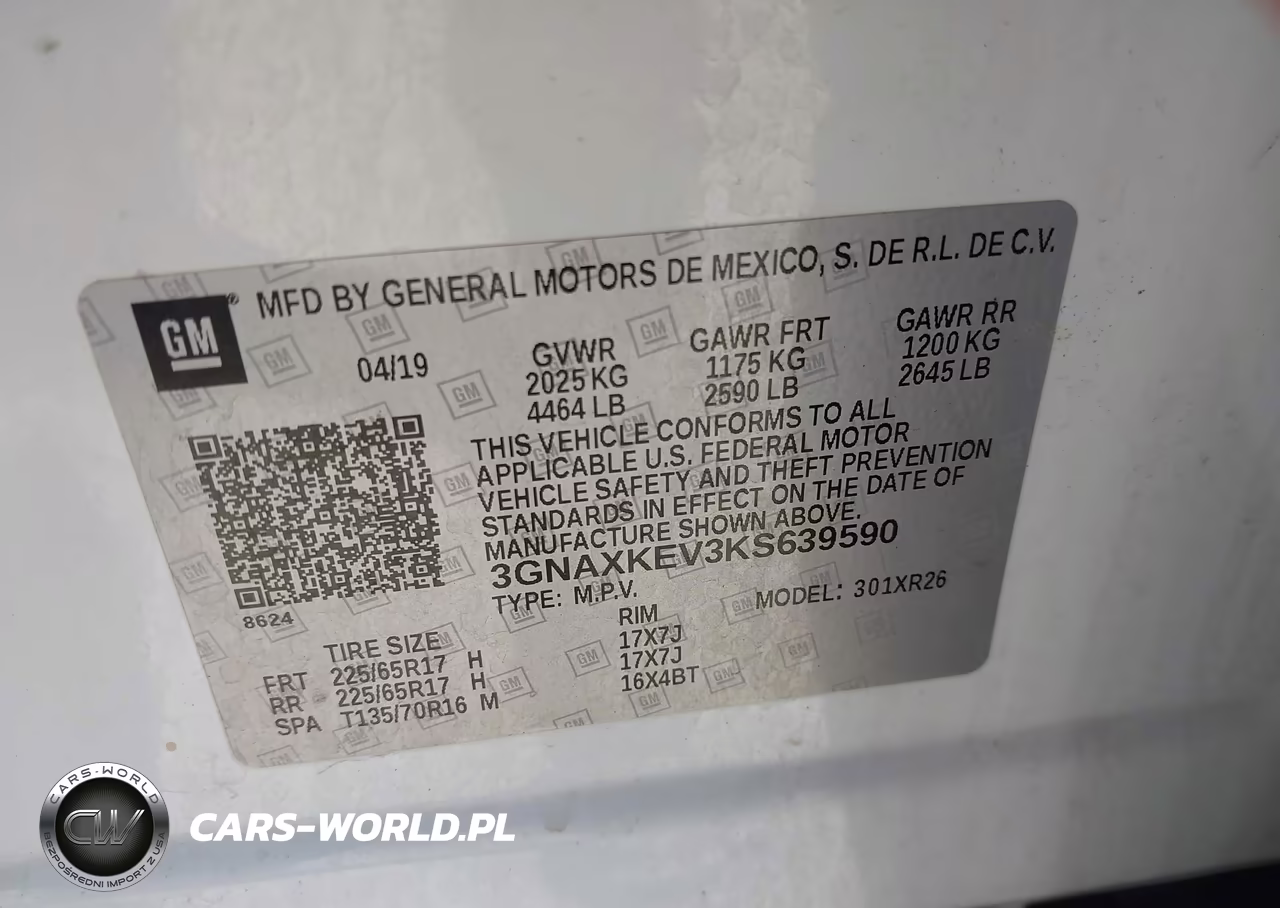 2019 Chevrolet Equinox Lt VIN:3GNAXKEV3KS639590 - 9