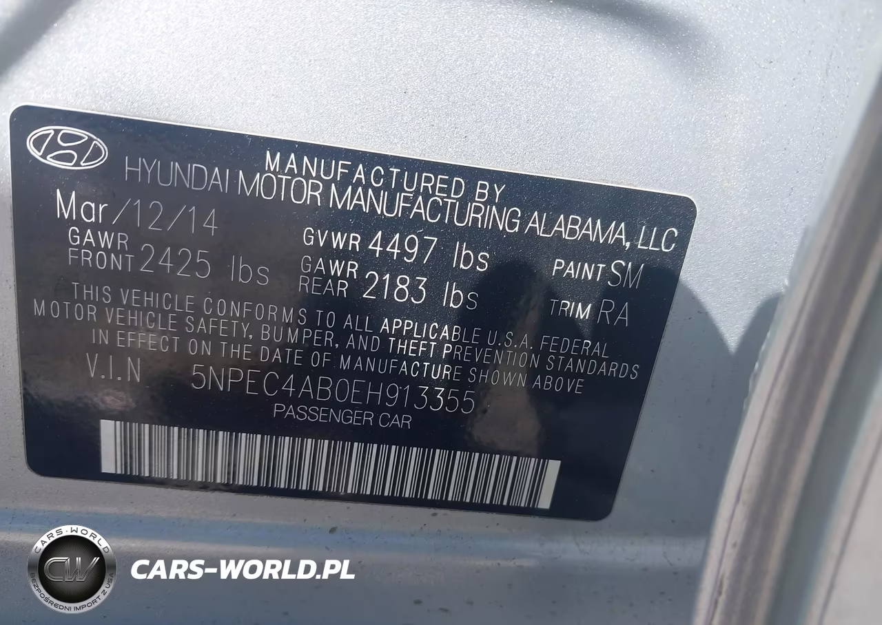 2014 Hyundai Sonata Limited 2.0T VIN:5NPEC4AB0EH913355 - 9
