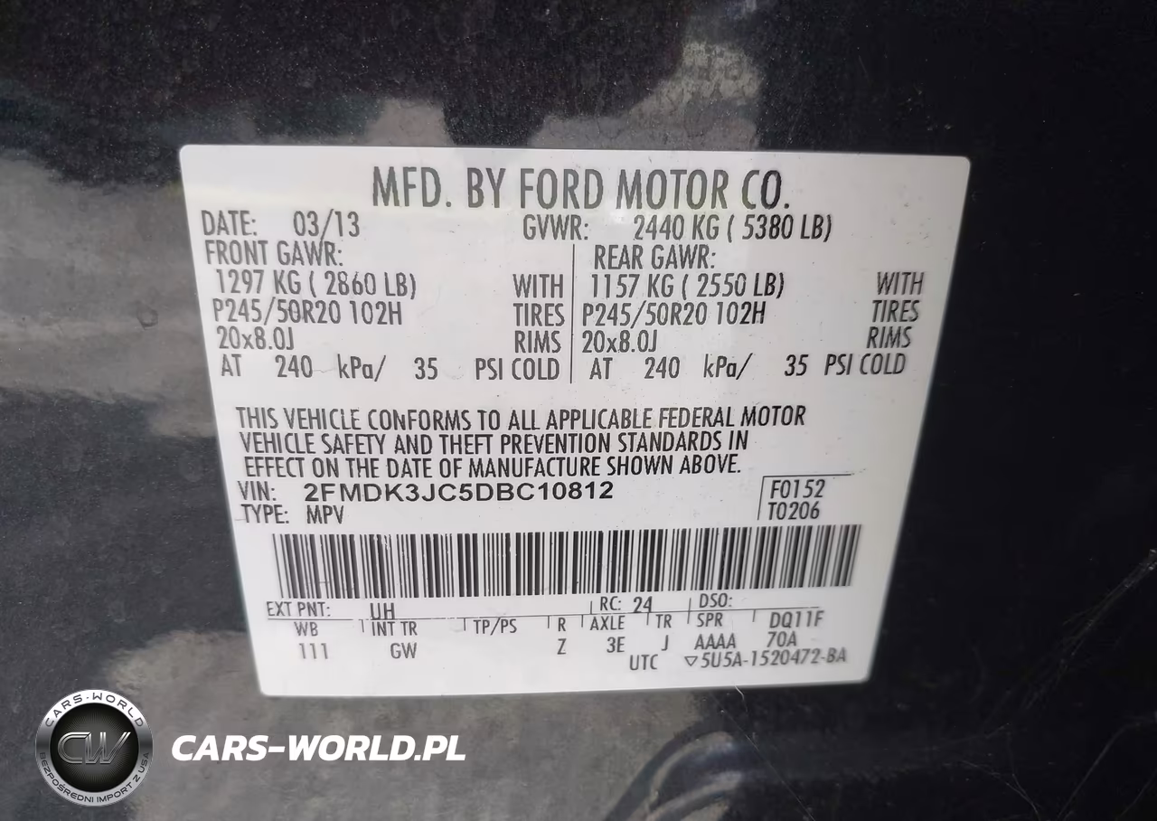 2013 Ford Edge Sel VIN:2FMDK3JC5DBC10812 - 9