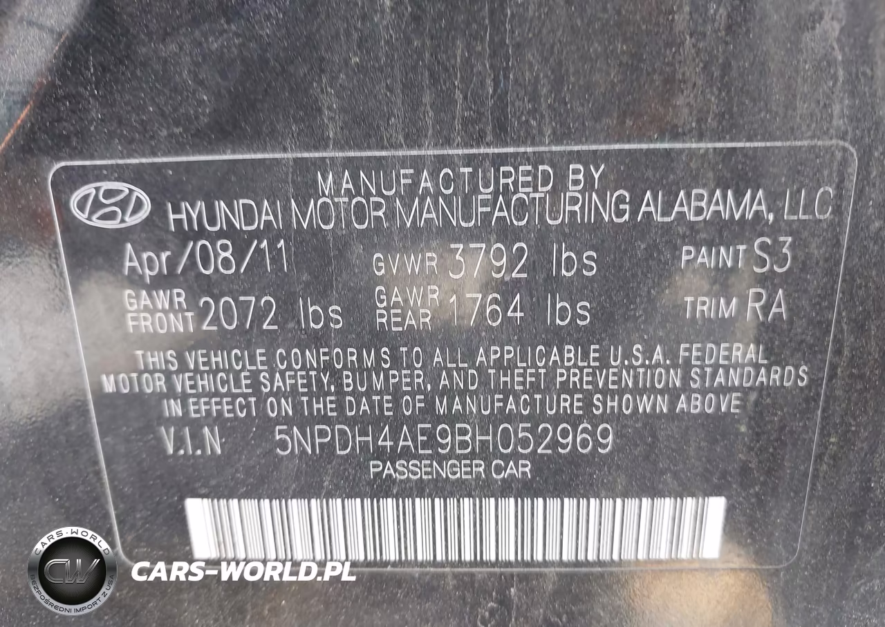2011 Hyundai Elantra Limited VIN:5NPDH4AE9BH052969 - 9