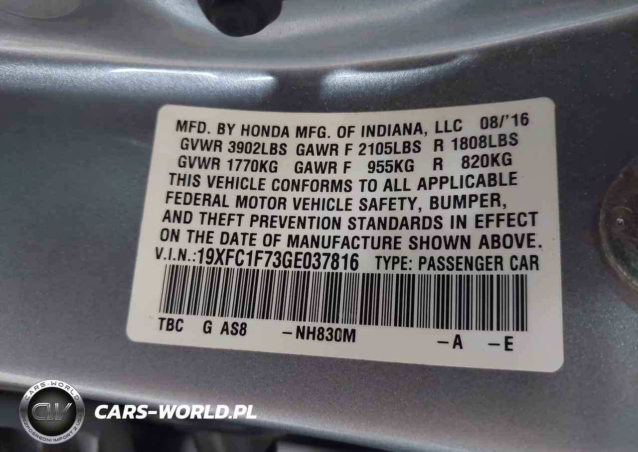 2016 Honda Civic Ex-L VIN:19XFC1F73GE037816 - 9