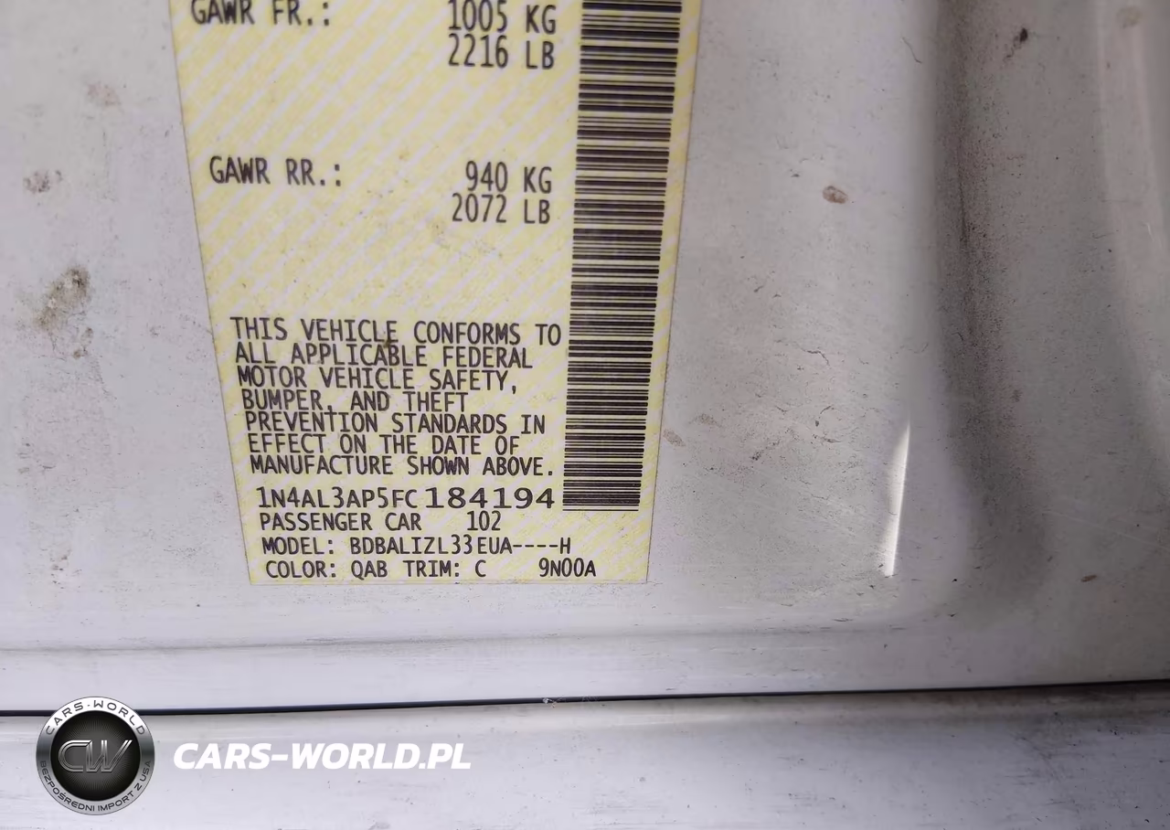 2015 Nissan Altima 2.5 Sv VIN:1N4AL3AP5FC184194 - 9