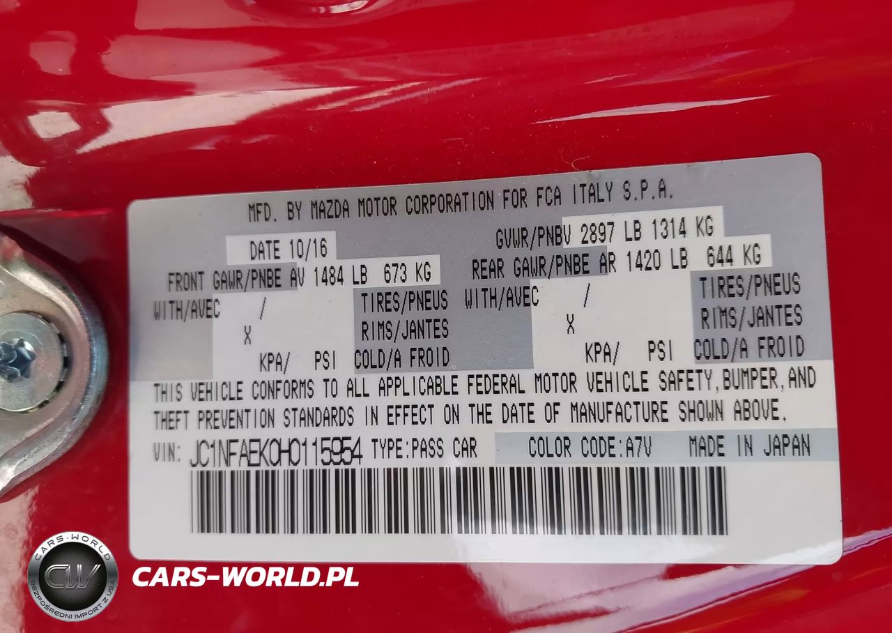 2017 Fiat 124 Spider Elaborazione Abarth VIN:JC1NFAEK0H0115954 - 9
