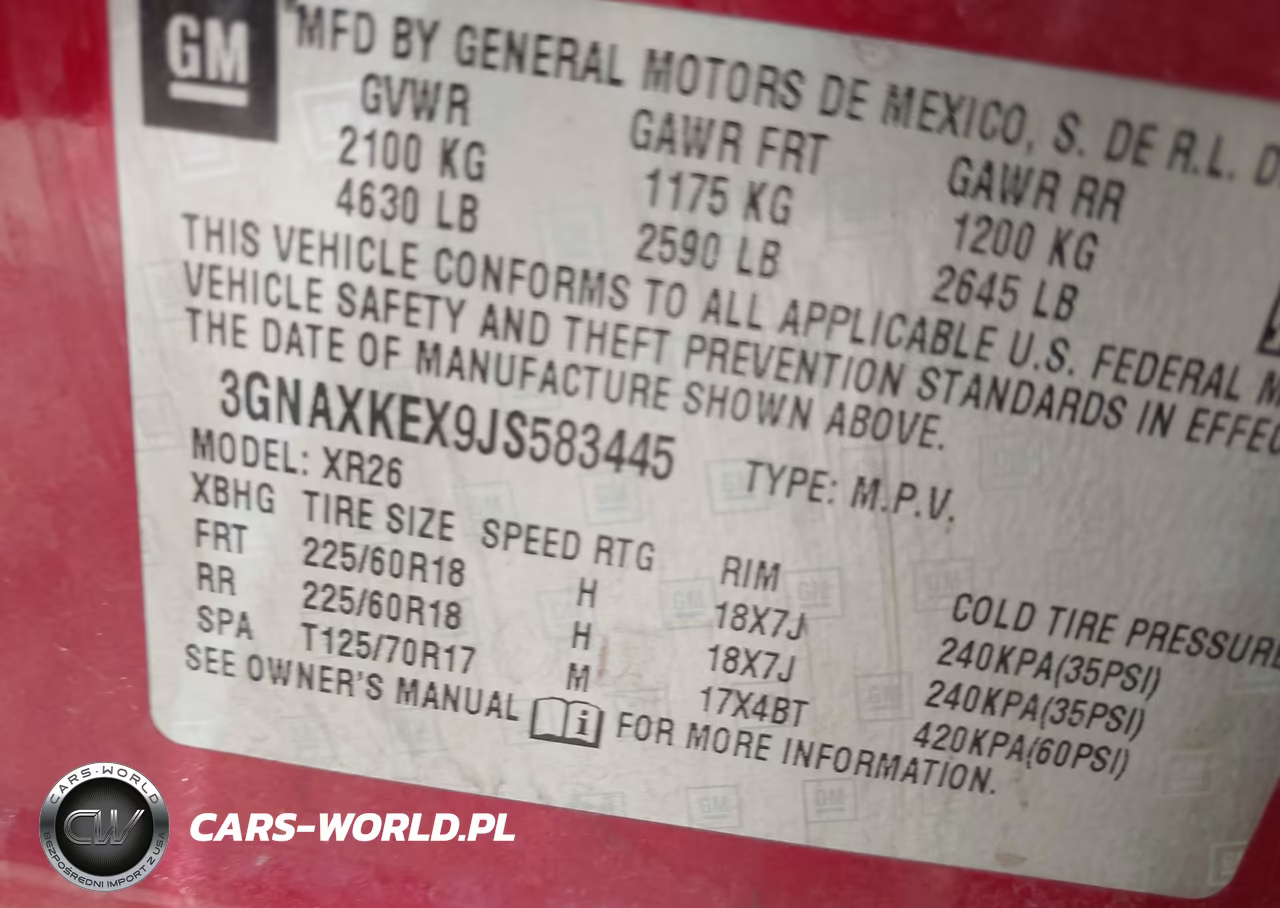 2018 Chevrolet Equinox Lt VIN:3GNAXKEX9JS583445 - 9