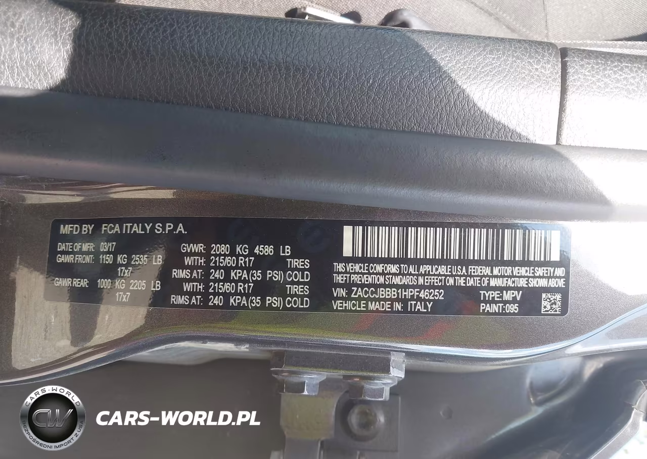 2017 Jeep Renegade Latitude 4X4 VIN:ZACCJBBB1HPF46252 - 9