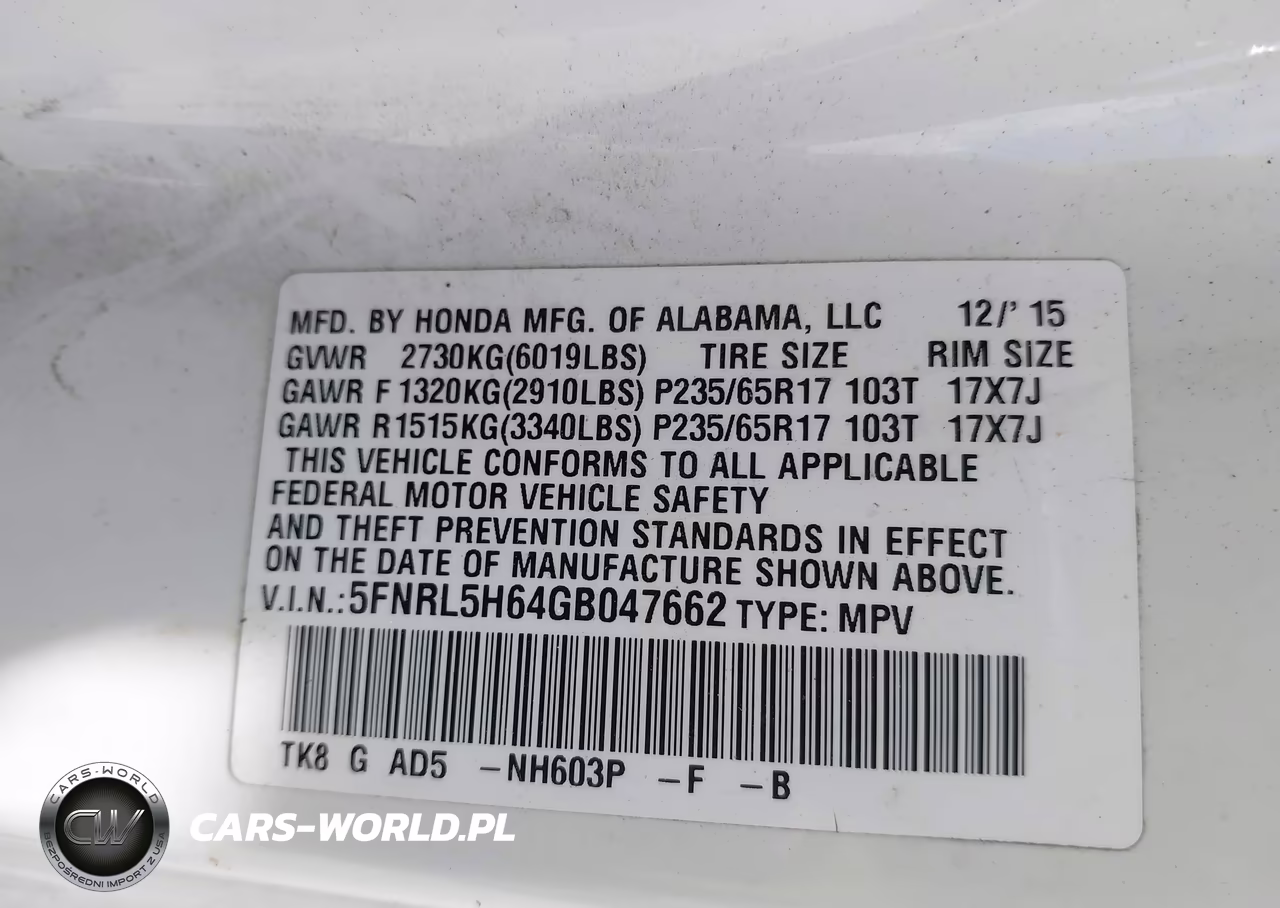 2016 Honda Odyssey Ex-L VIN:5FNRL5H64GB047662 - 9