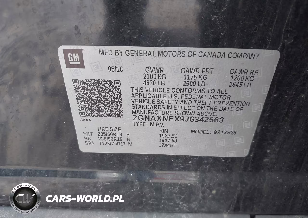 2018 Chevrolet Equinox Premier VIN:2GNAXNEX9J6342663 - 9