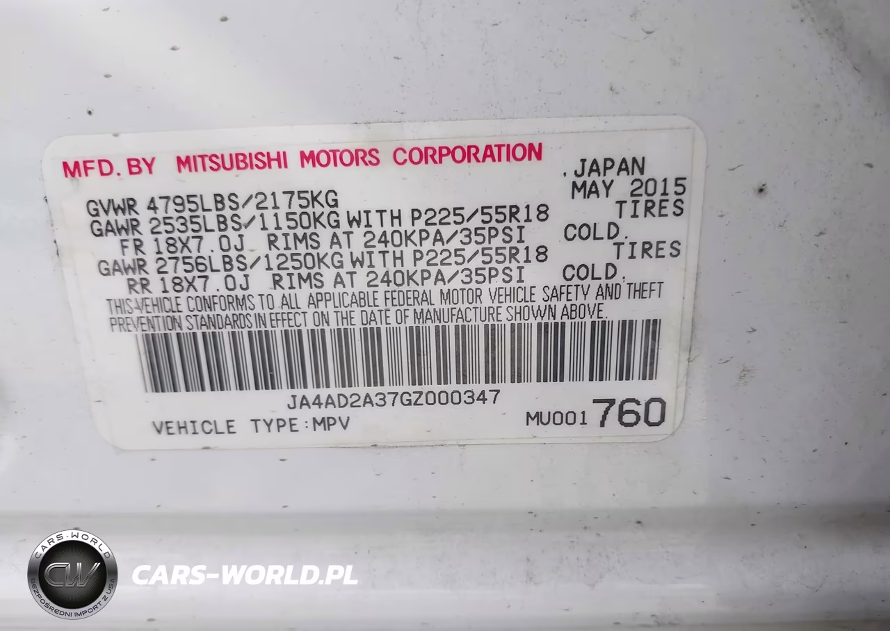 2016 Mitsubishi Outlander Es VIN:JA4AD2A37GZ000347 - 9