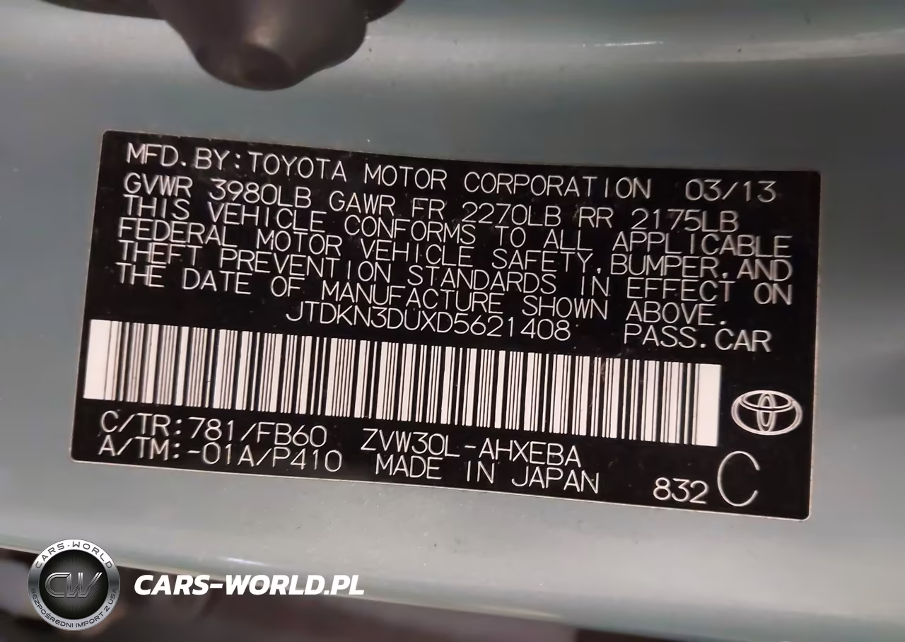 2013 Toyota Prius Three VIN:JTDKN3DUXD5621408 - 9