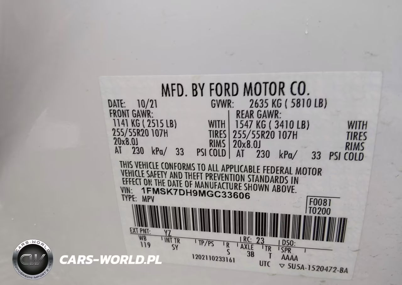 2021 Ford Explorer Xlt VIN:1FMSK7DH9MGC33606 - 9