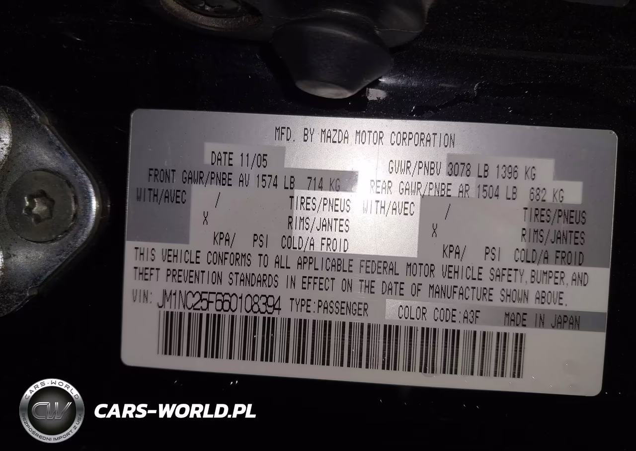 2006 Mazda Mx-5 Sport VIN:JM1NC25F660108394 - 9