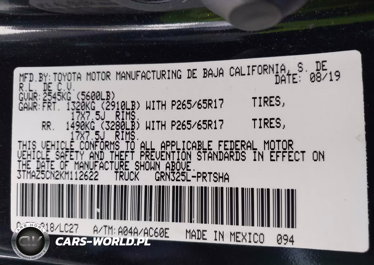 2019 Toyota Tacoma Trd Sport VIN:3TMAZ5CN2KM112622 - 9