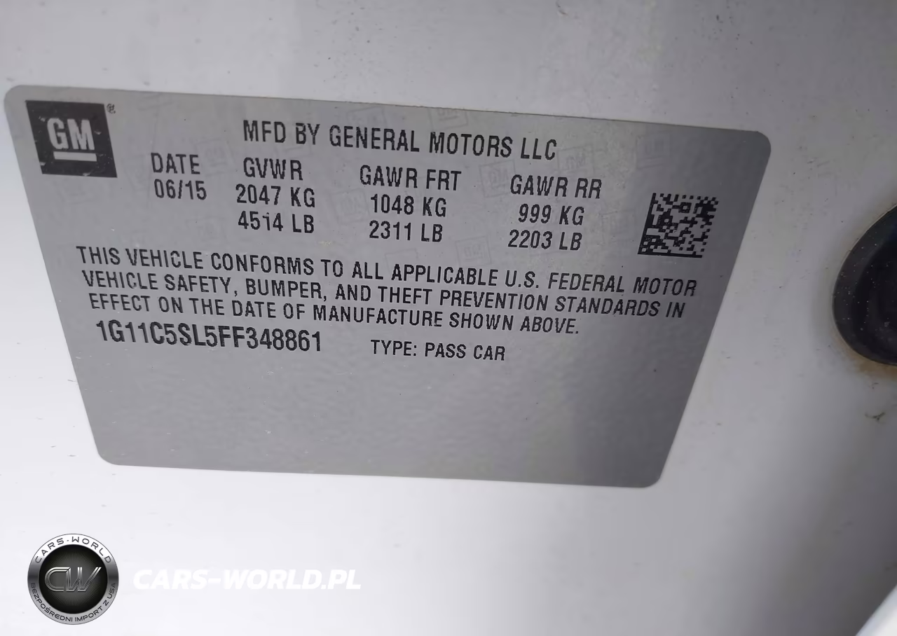 2015 Chevrolet Malibu 1Lt VIN:1G11C5SL5FF348861 - 9
