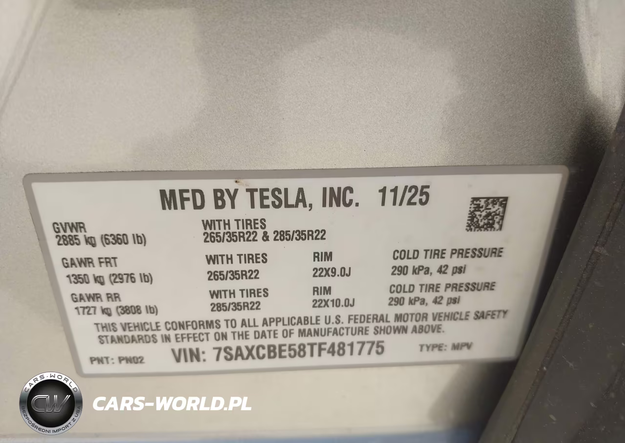 2026 Tesla Model X All-Wheel Drive VIN:7SAXCBE58TF481775 - 9
