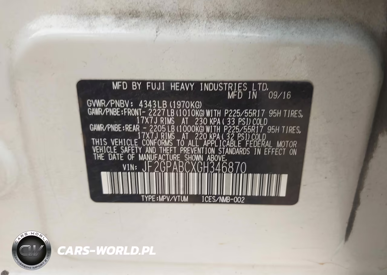 2016 Subaru Crosstrek 2.0I Premium VIN:JF2GPABCXGH346870 - 9
