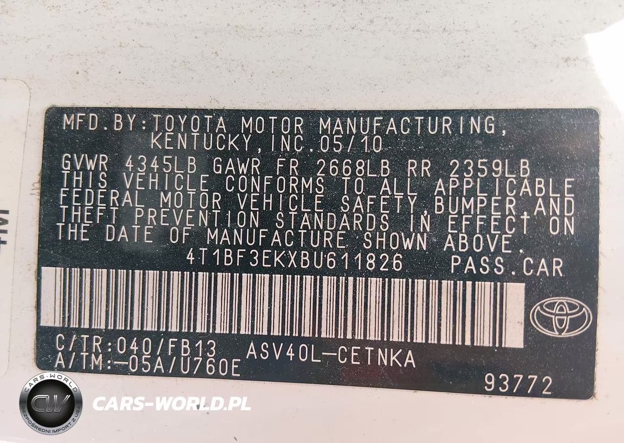 2011 Toyota Camry Le VIN:4T1BF3EKXBU611826 - 9