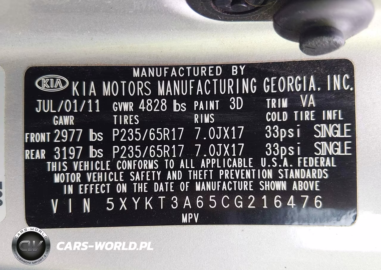 2012 Kia Sorento Lx VIN:5XYKT3A65CG216476 - 9