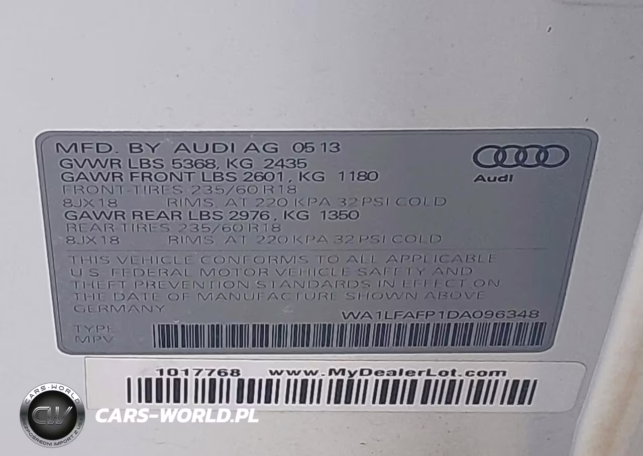 2013 Audi Q5 2.0T Premium VIN:WA1LFAFP1DA096348 - 9