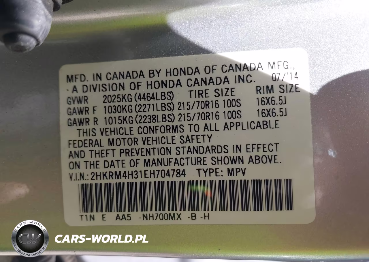2014 Honda Cr-V Lx VIN:2HKRM4H31EH704784 - 9