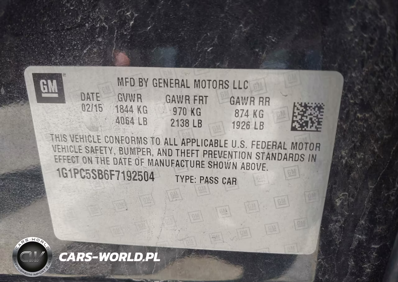 2015 Chevrolet Cruze 1Lt Auto VIN:1G1PC5SB6F7192504 - 9
