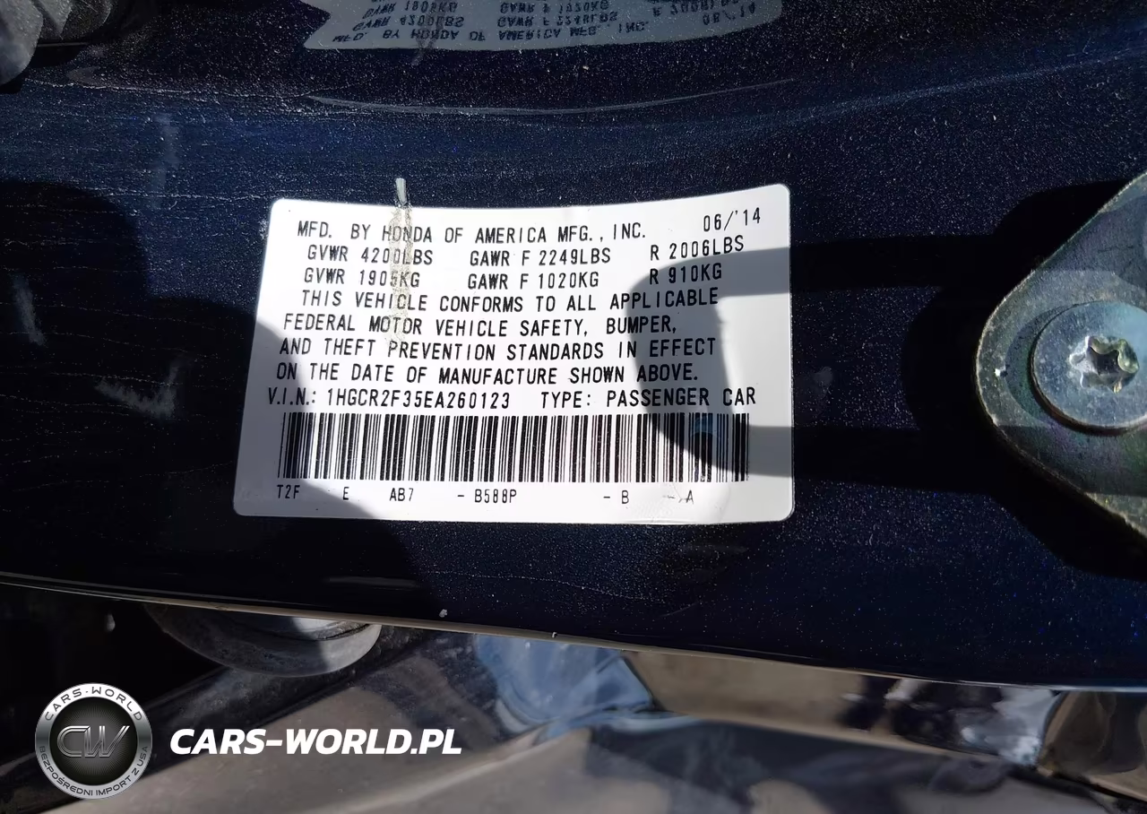 2014 Honda Accord Lx VIN:1HGCR2F35EA260123 - 9