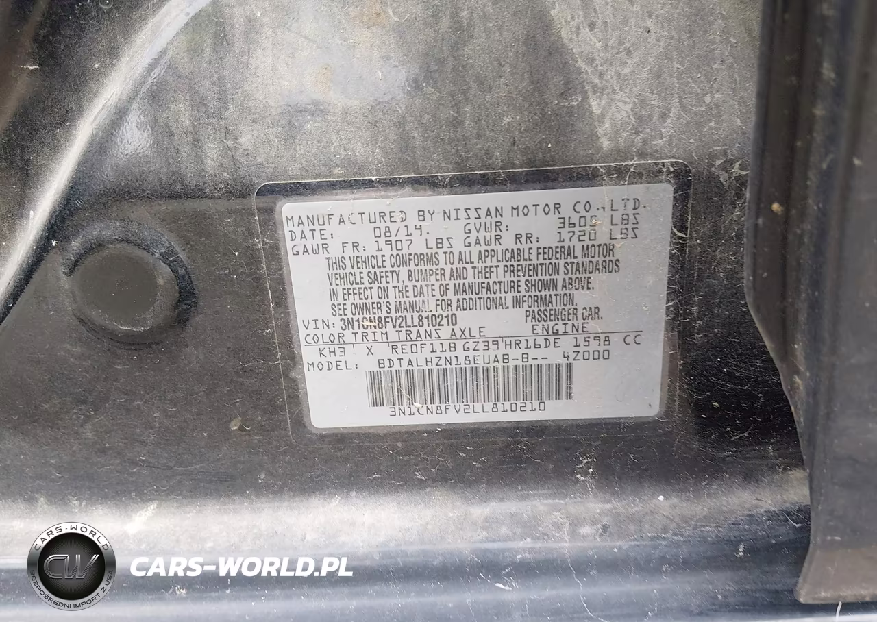 2020 Nissan Versa Sr Xtronic Cvt VIN:3N1CN8FV2LL810210 - 9