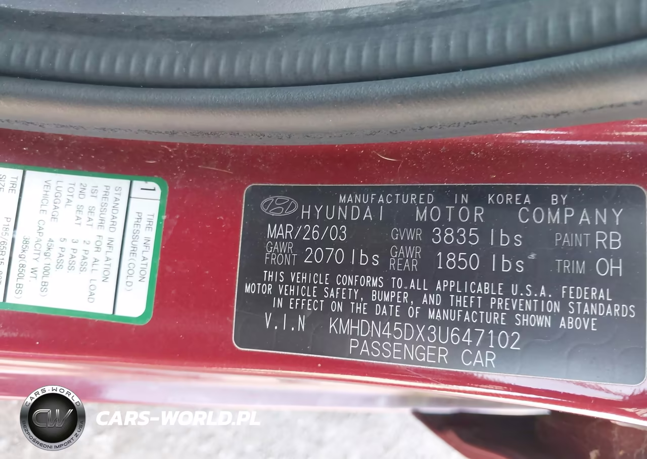 2003 Hyundai Elantra Gls-Gt VIN:KMHDN45DX3U647102 - 9