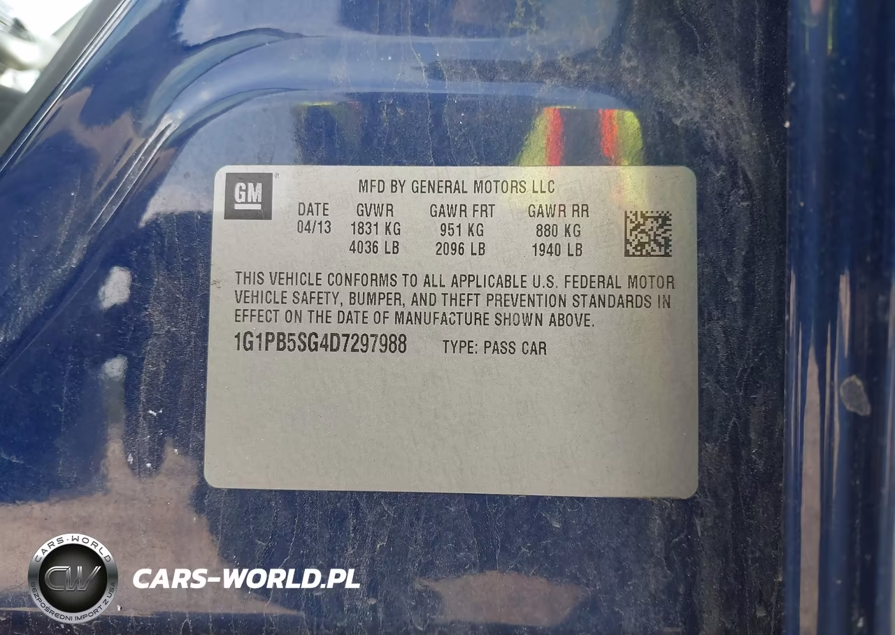 2013 Chevrolet Cruze Ls Manual VIN:1G1PB5SG4D7297988 - 9