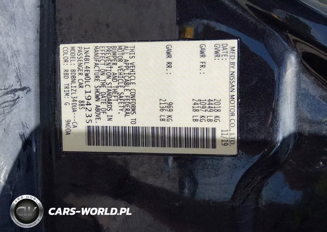 2020 Nissan Altima Sl Intelligent Awd VIN:1N4BL4EW0LC194235 - 9
