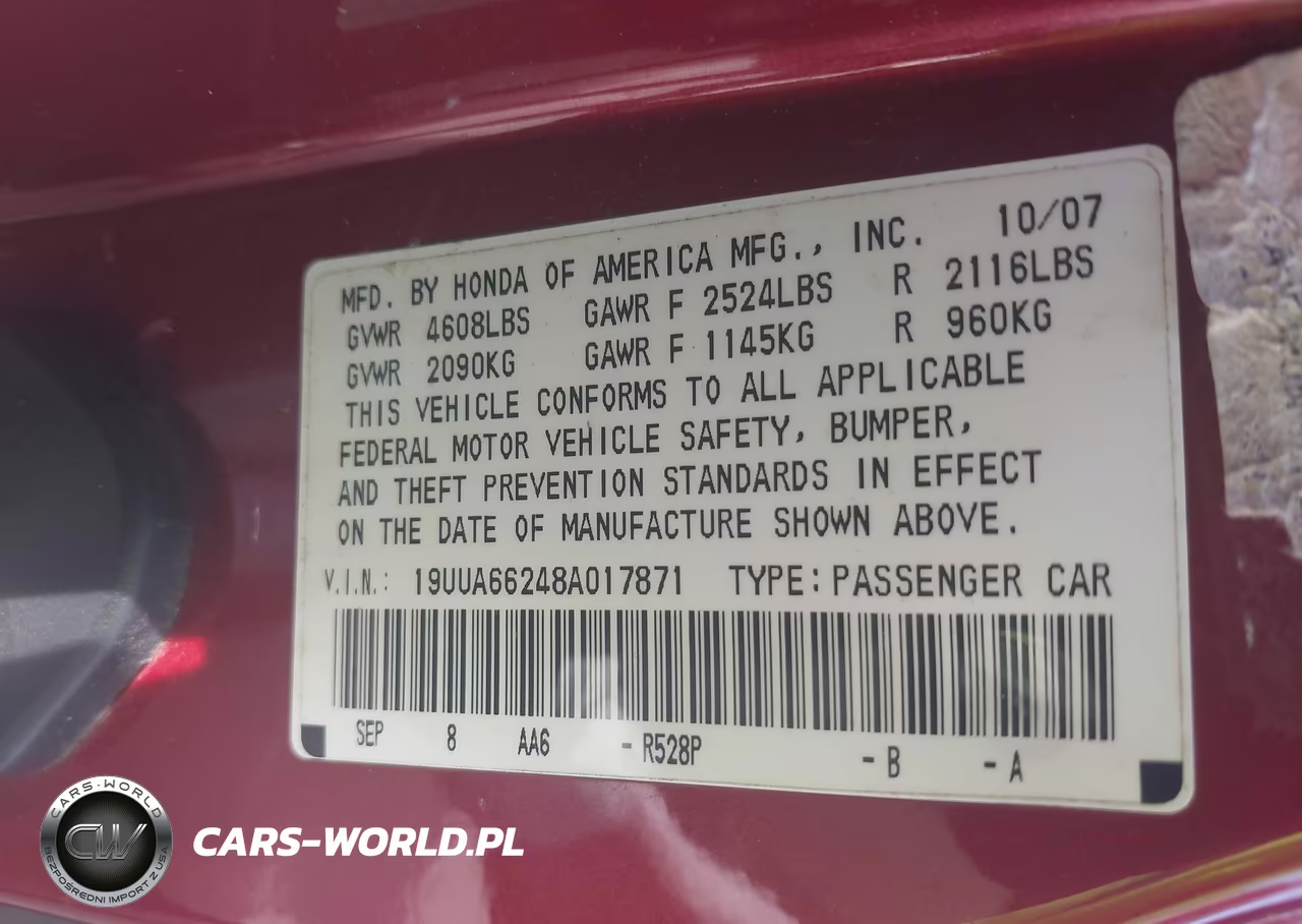 2008 Acura Tl 3.2 VIN:19UUA66248A017871 - 9