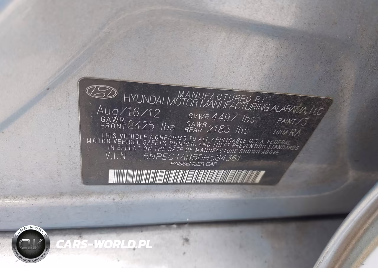 2013 Hyundai Sonata Limited 2.0T VIN:5NPEC4AB5DH584361 - 9