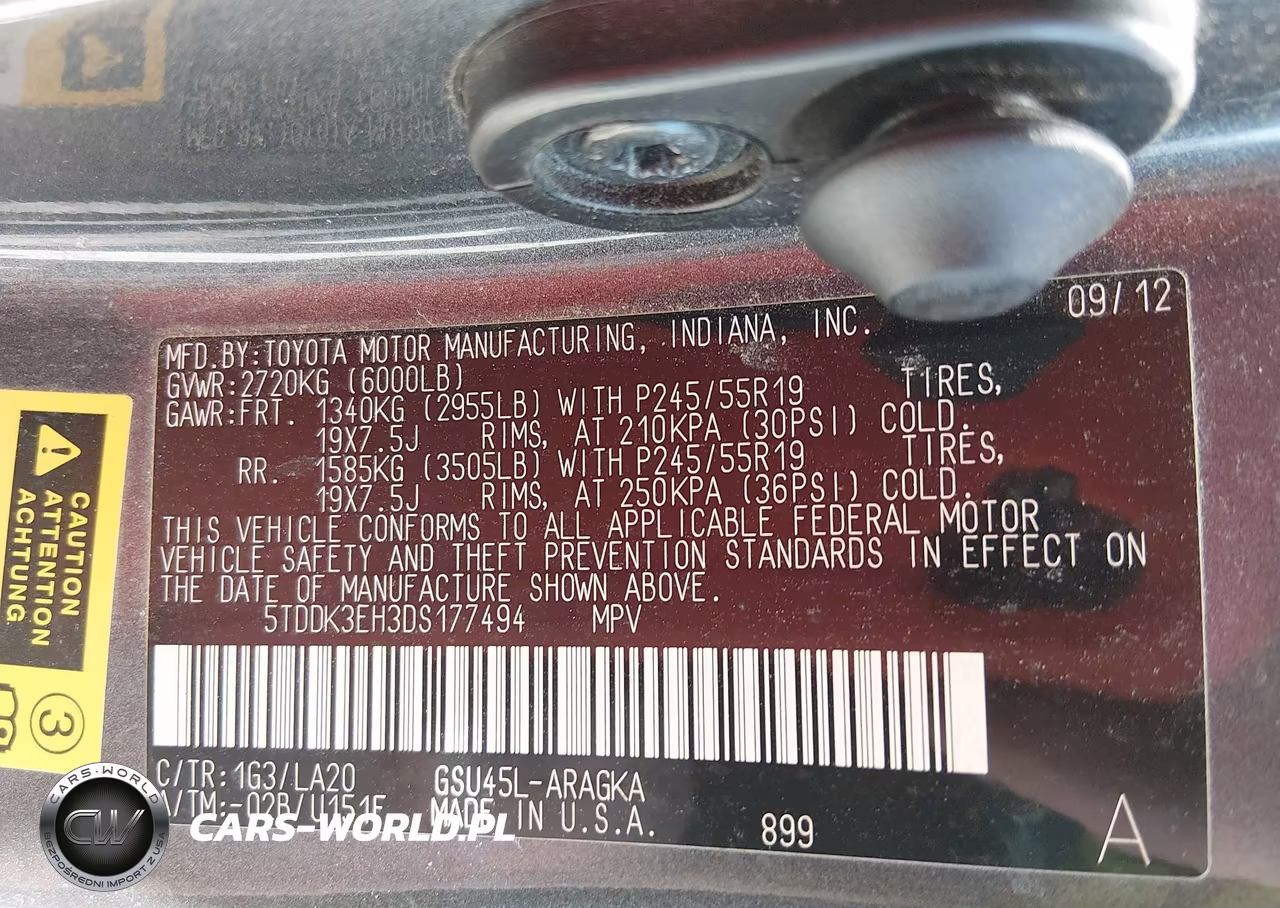 2013 Toyota Highlander Limited V6 VIN:5TDDK3EH3DS177494 - 9
