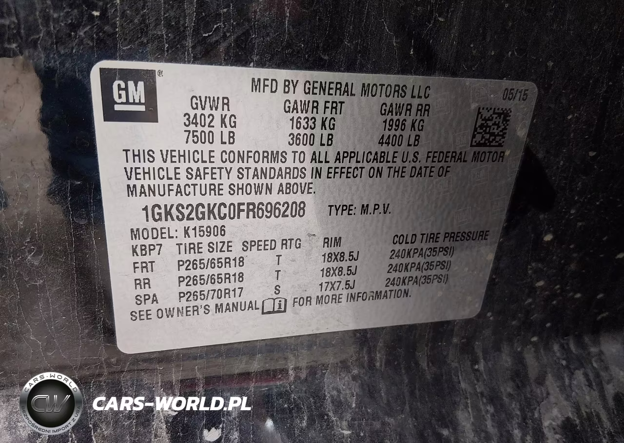 2015 GMC Yukon Xl 1500 Sle VIN:1GKS2GKC0FR696208 - 9