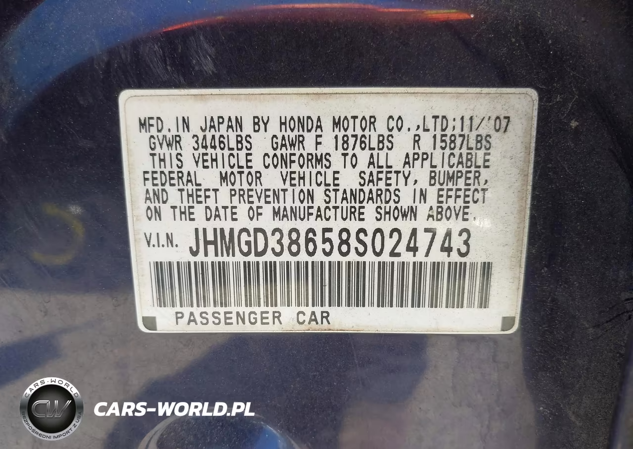 2008 Honda Fit Sport VIN:JHMGD38658S024743 - 9