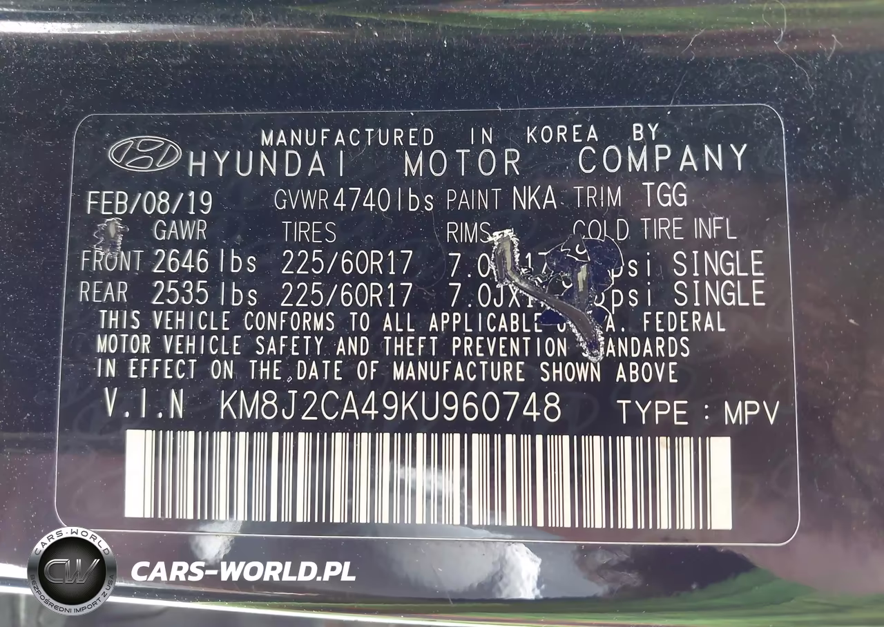 2019 Hyundai Tucson Se VIN:KM8J2CA49KU960748 - 9