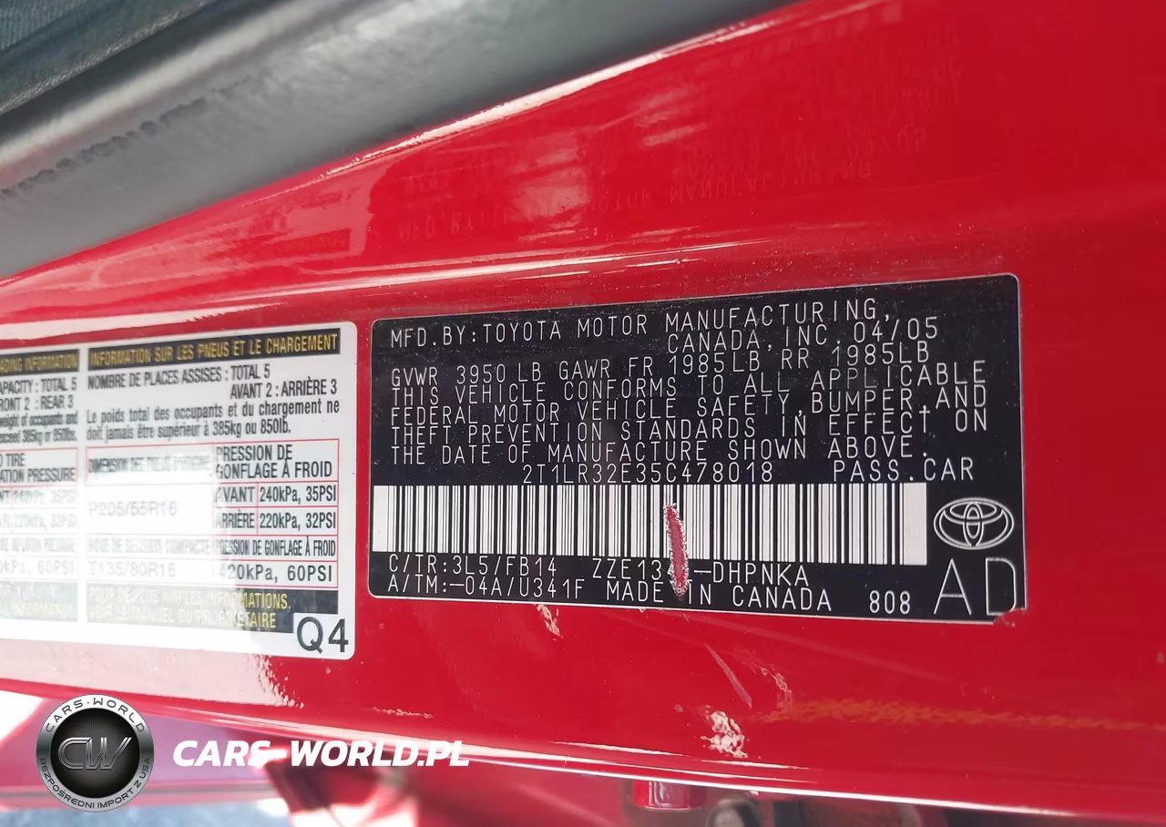 2005 Toyota Matrix Xr VIN:2T1LR32E35C478018 - 9