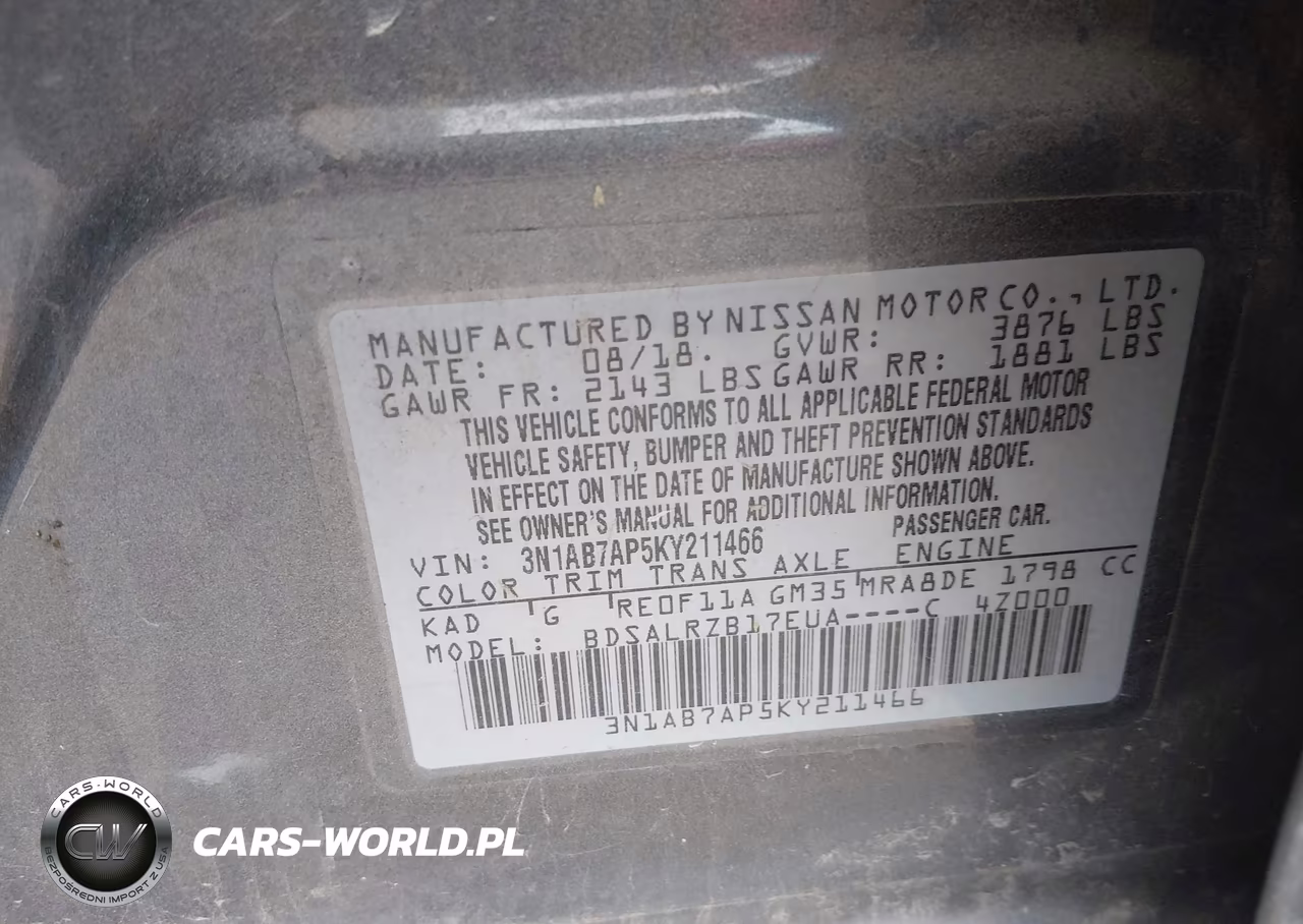 2019 Nissan Sentra Sr VIN:3N1AB7AP5KY211466 - 9