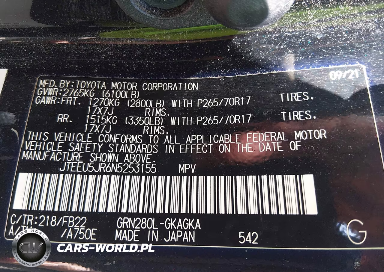 2022 Toyota 4Runner Sr5 VIN:JTEEU5JR6N5253155 - 9