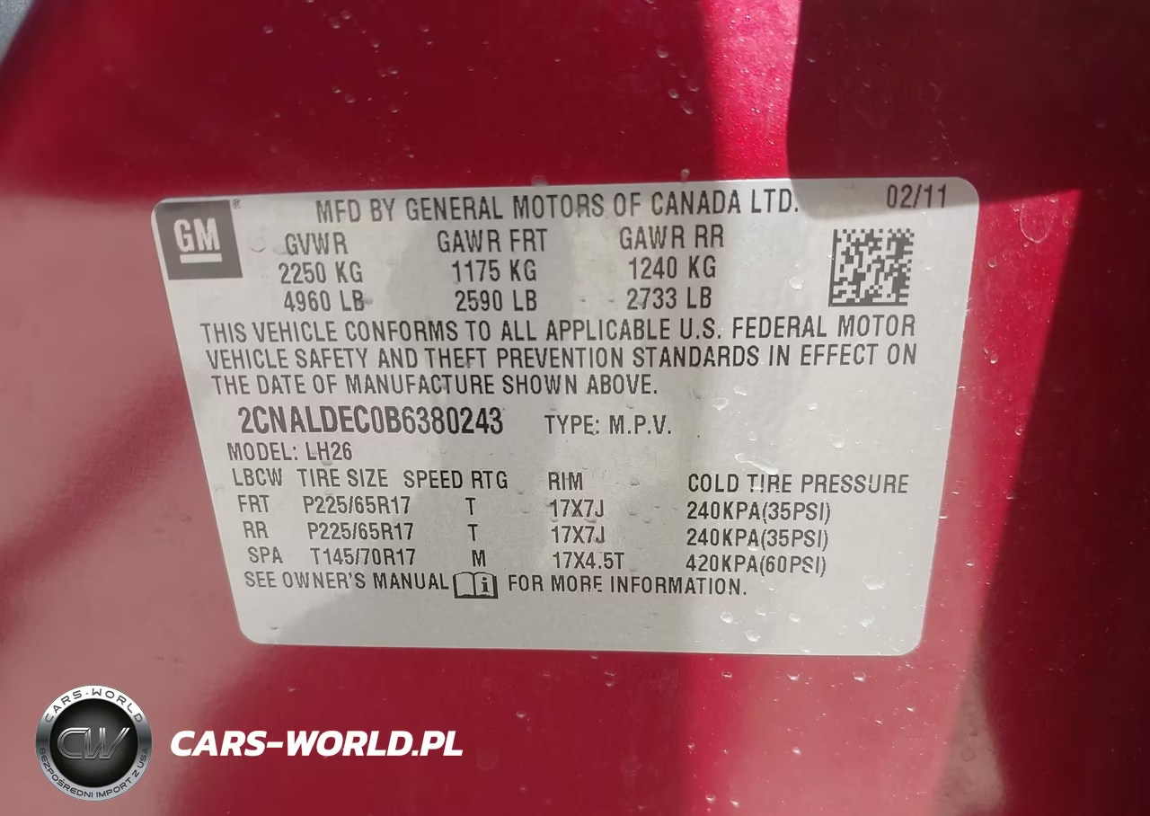 2011 Chevrolet Equinox 1Lt VIN:2CNALDEC0B6380243 - 9