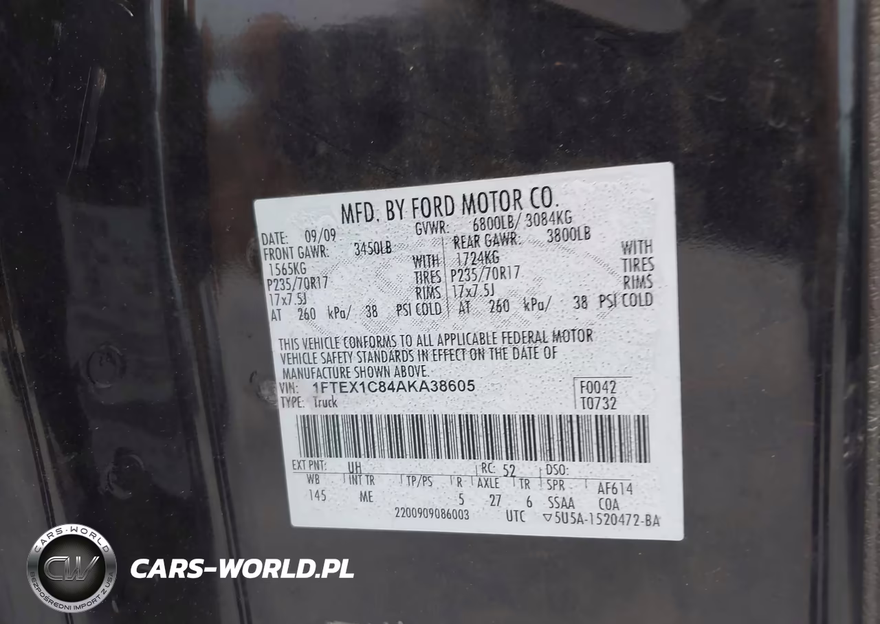 2010 Ford F-150 Fx2 Sport-Stx-Xl-Xlt VIN:1FTEX1C84AKA38605 - 9