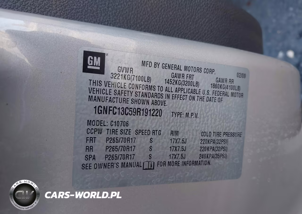 2009 Chevrolet Tahoe Ls VIN:1GNFC13C59R191220 - 9